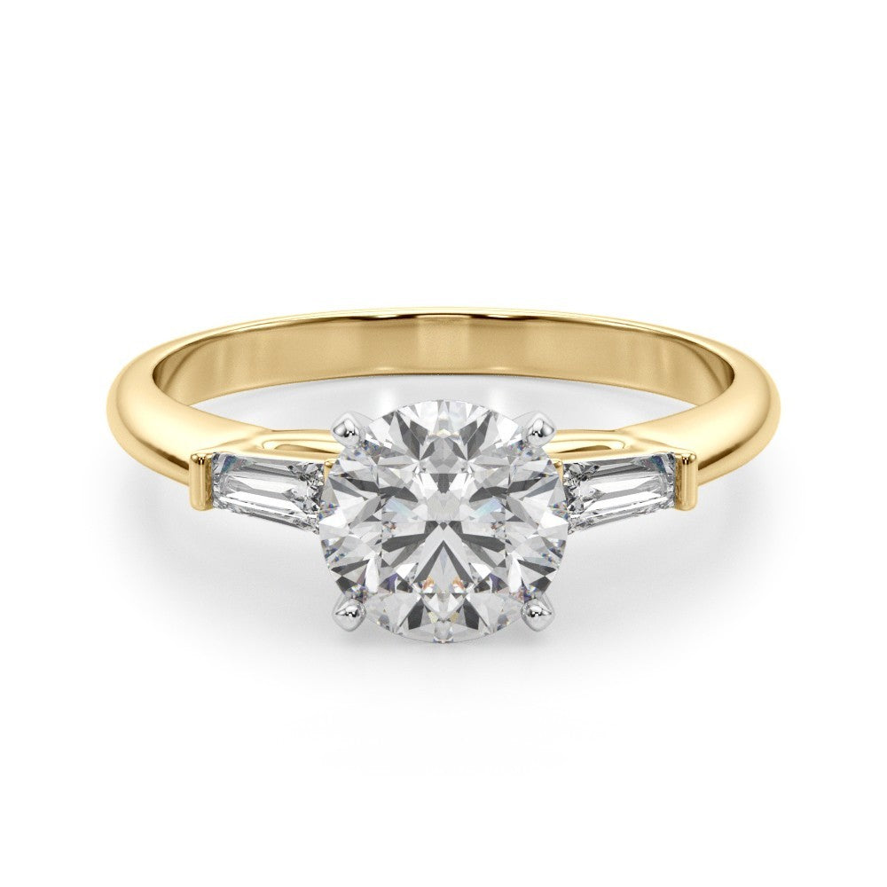 Lab-Grown Round Cut Diamond 3 Stone Engagement Ring 950 Platinum
