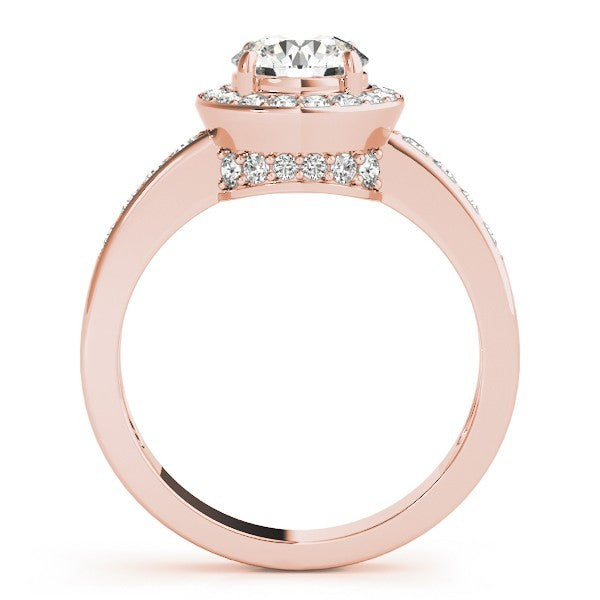 Lab Grown Round Diamond Halo Engagement Ring