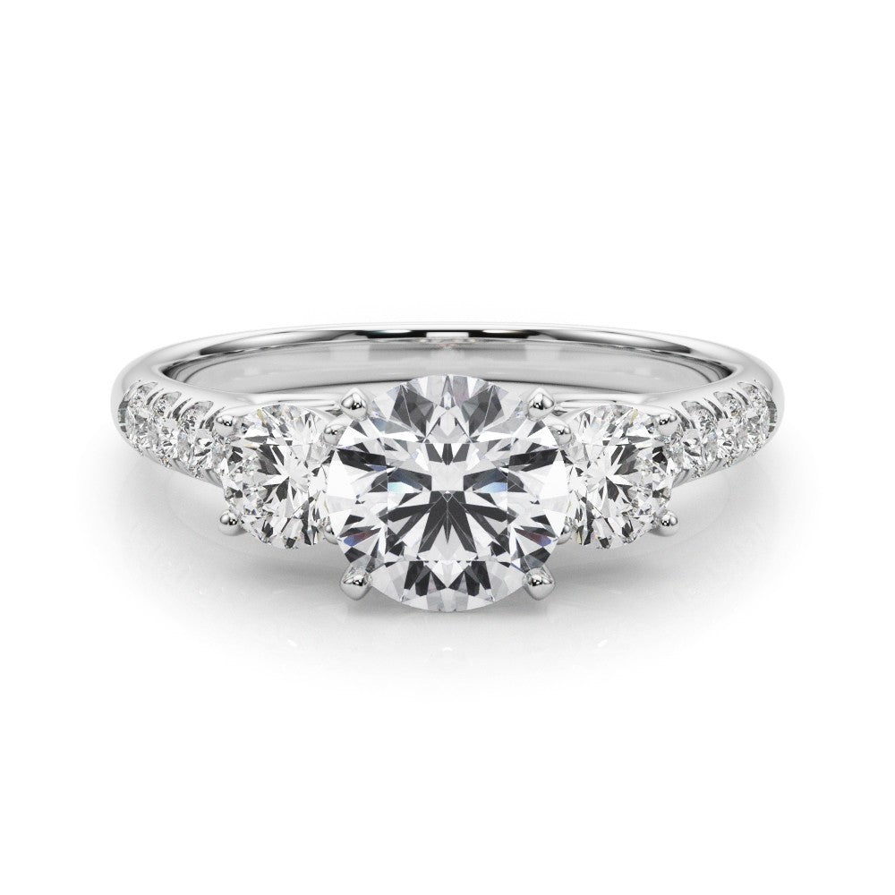 Diamond ring with a white background