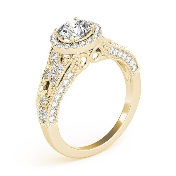 Lab Grown Round Diamond Halo Engagement Ring