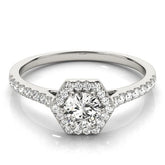 Lab Grown Round Diamond Halo Engagement Ring