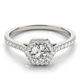 Lab Grown Round Diamond Halo Engagement Ring