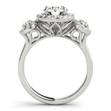 Lab Grown Round Cut Diamond Halo Engagement Ring