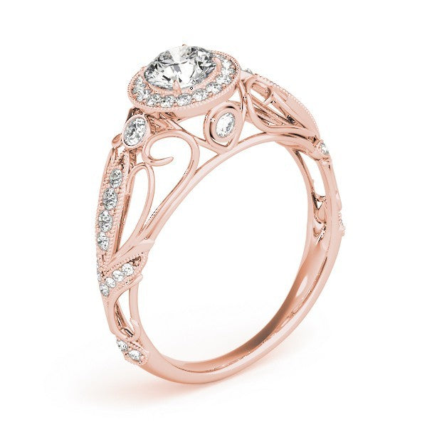 Lab Grown Round Diamond Halo Engagement Ring