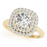 2.00Ct Lab Grown Round Diamond Halo Engagement Ring 18K Yellow Gold