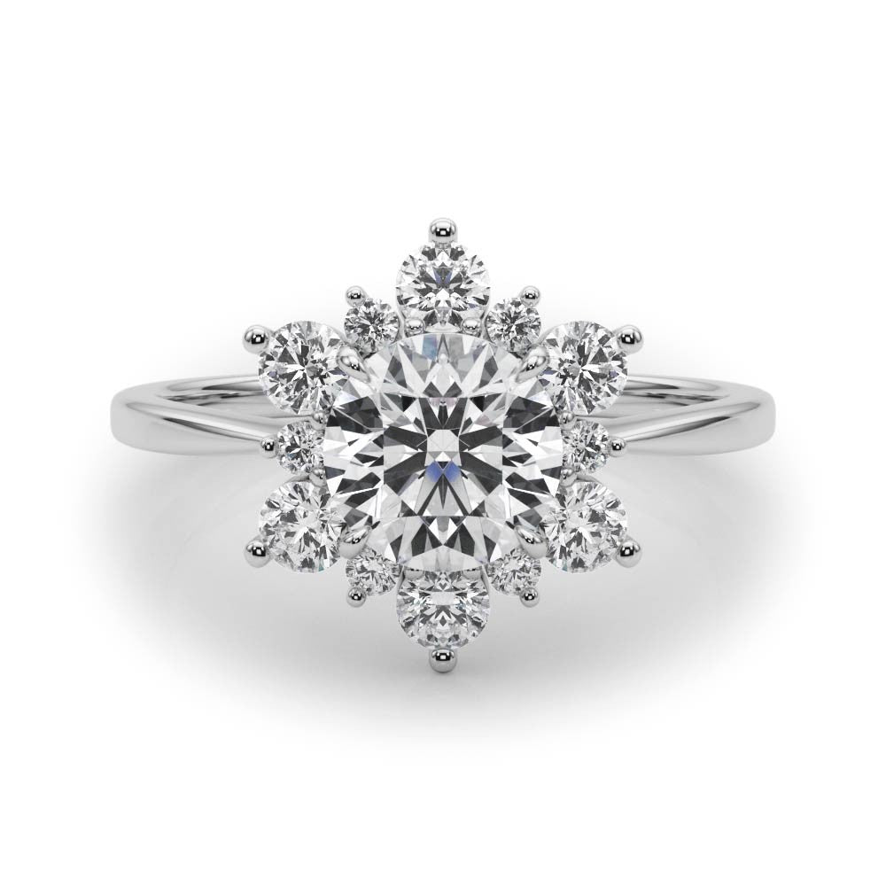 Lab-Grown Diamond Halo Engagement Ring in Platinum