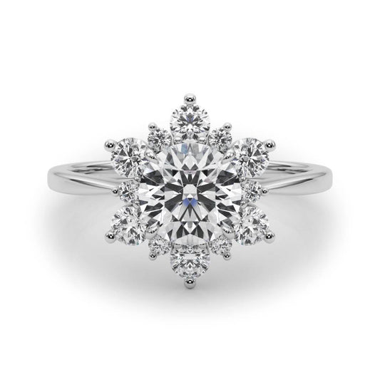 Lab-Grown Diamond Halo Engagement Ring in Platinum