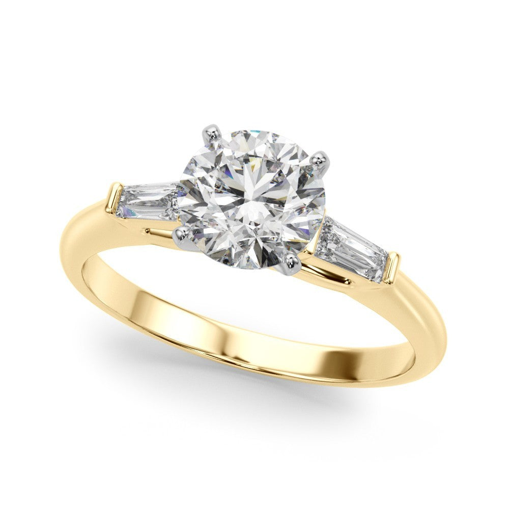 Lab-Grown Round Cut Diamond 3 Stone Engagement Ring 950 Platinum