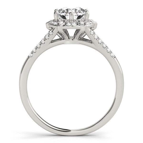 2.00Ct DE/VS Lab Grown Round Diamond Halo Engagement Ring 18K Yellow Gold