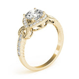 Lab Grown Round Diamond Halo Engagement Ring