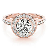 Lab Grown Round Diamond Halo Engagement Ring