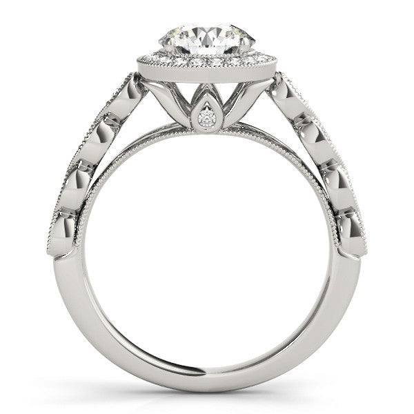 2.00Ct DE/VS Lab Grown Round Diamond Halo Engagement Ring 18K Yellow Gold