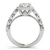 2.00Ct DE/VS Lab Grown Round Diamond Halo Engagement Ring 18K Yellow Gold