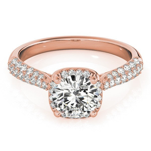 Lab Grown Round Diamond Halo Engagement Ring