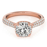 Lab Grown Round Diamond Halo Engagement Ring