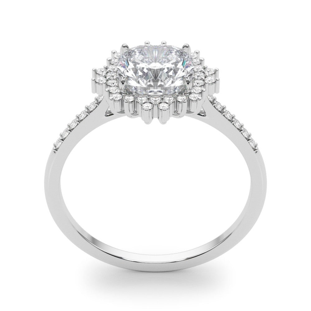 Lab-Grown Diamond Halo Engagement Ring in Platinum UK Hallmarked
