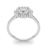 Lab-Grown Diamond Halo Engagement Ring in Platinum UK Hallmarked