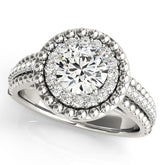 Lab Grown Round Diamond Halo Engagement Ring