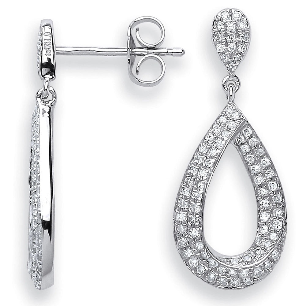 Natural Round Cut Diamond Fancy Pear Drop Earring