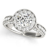Lab Grown Round Diamond Halo Engagement Ring