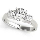 Classic Round Diamond 3 Stone Engagement Ring Platinum Lab Grown