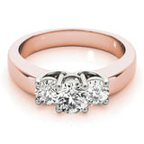2.00Ct Lab Grown Round Brilliant Cut Diamond 3 Stone Engagement Ring Platinum