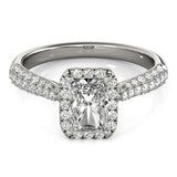 Lab Grown Emarald Diamond Halo Engagement