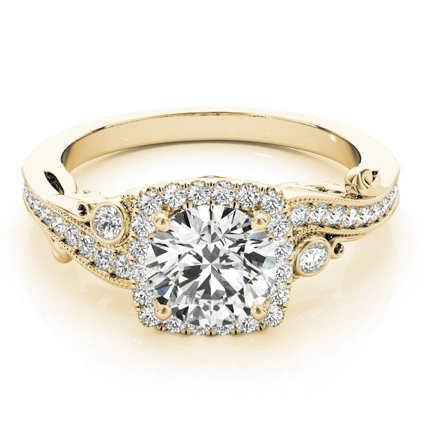 Lab Grown Round Diamond Halo Engagement Ring