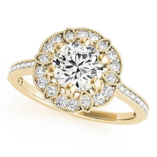 Lab Grown Round Diamond Halo Engagement Ring