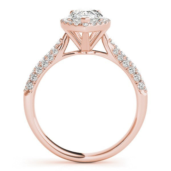 Lab Grown Pear Shape Diamond Halo Engagement Ring