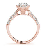 Lab Grown Pear Shape Diamond Halo Engagement Ring