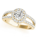 Lab Grown Round Diamond Halo Engagement Ring