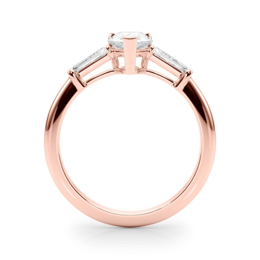 Lab-Grown Pear Cut Diamond 3 Stone Engagement Ring