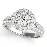 Lab Grown Round Diamond Halo Engagement Ring