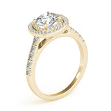 Lab Grown Round Cut Diamond Halo Engagement Ring