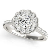 Lab Grown Round Diamond Halo Engagement Ring