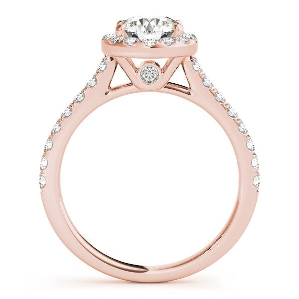 Lab Grown Round Diamond Halo Engagement Ring