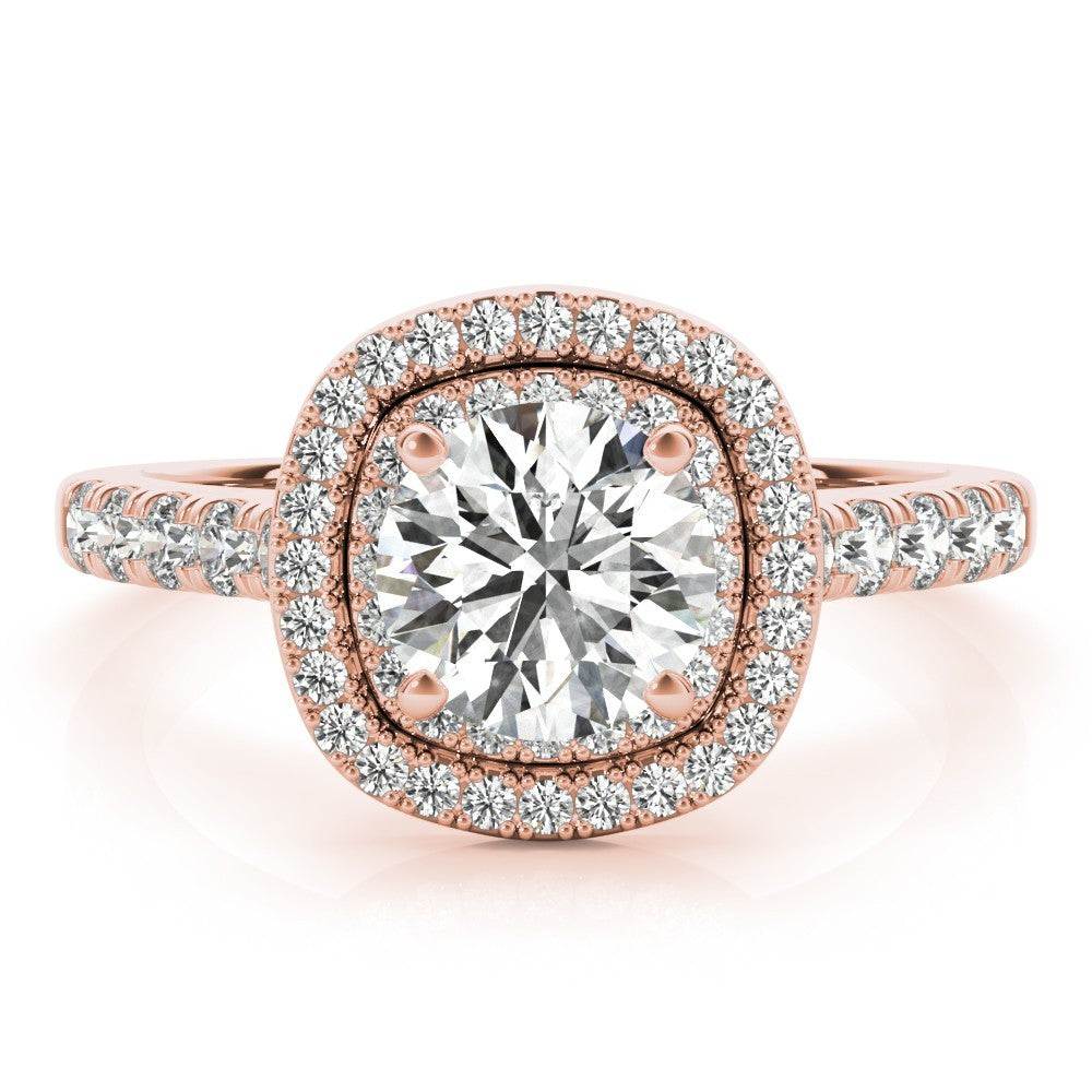 Lab-Grown Diamond Halo Engagement Ring in Platinum