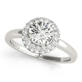 Lab Grown Round Cut Diamond Halo Engagement Ring