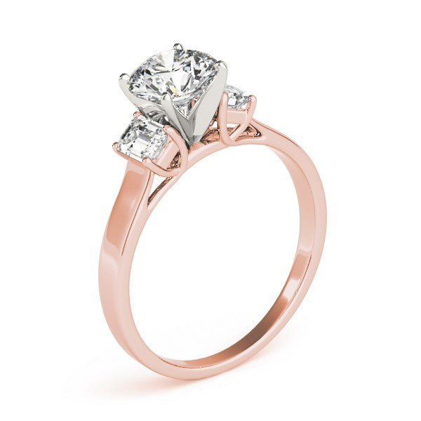 Platinum Lab Grown Round Cut Diamond Trilogy Engagement Ring In 2.00ct DE/VS