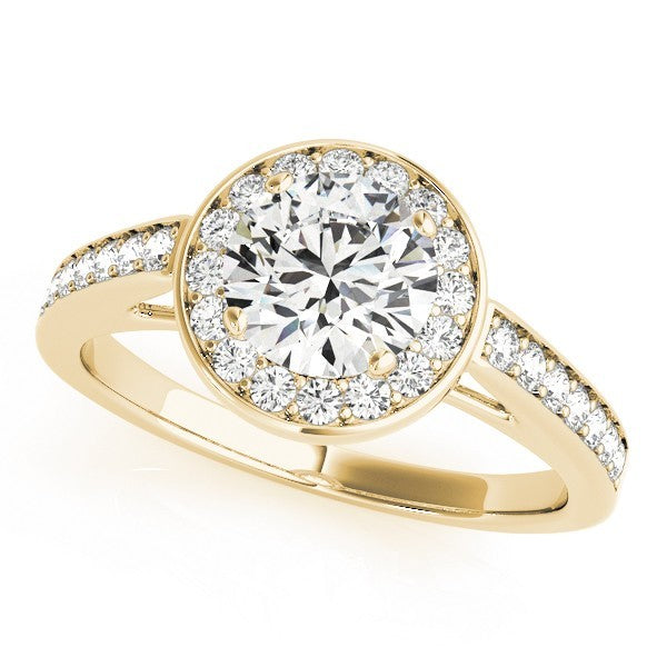 Lab Grown Round Diamond Halo Engagement Ring