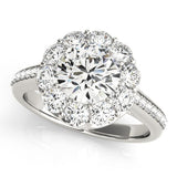 Lab Grown Round Diamond Halo Engagement Ring