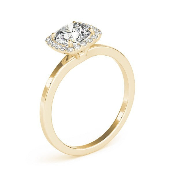 Lab Grown Round Diamond Halo Engagement Ring