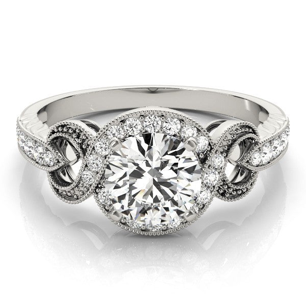 Lab Grown Round Diamond Halo Engagement Ring