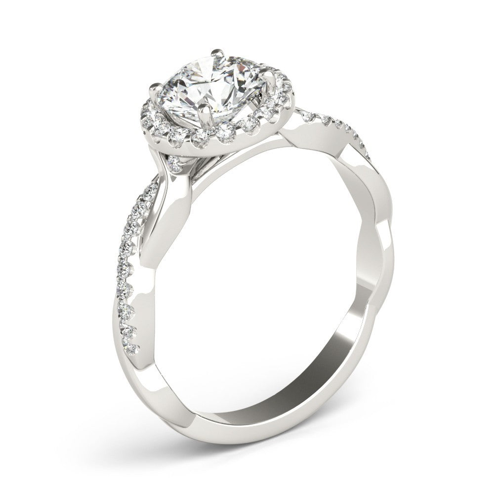 Lab-Grown Diamond Halo Engagement Ring in Platinum