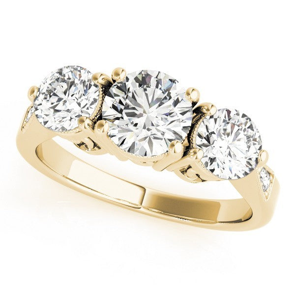 2.00Ct Lab Grown Round Diamond 3 Stone Engagement Ring Platinum