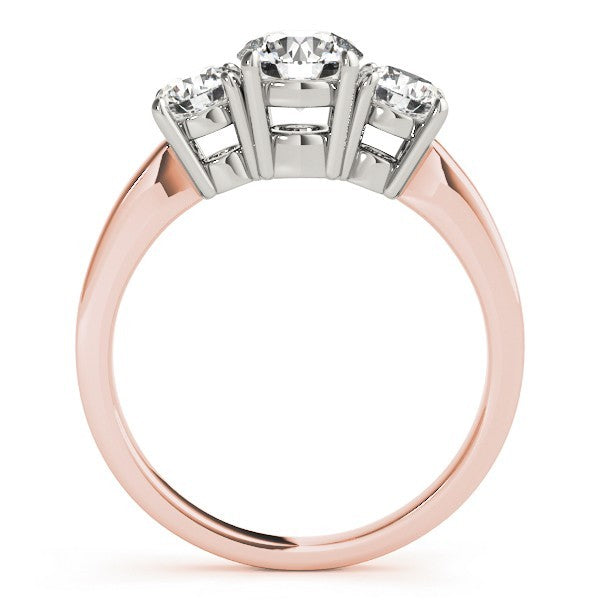 0.50Ct - 2.00Ct DE/VS Lab Grown Round Diamond Trilogy Engagement Ring Platinum