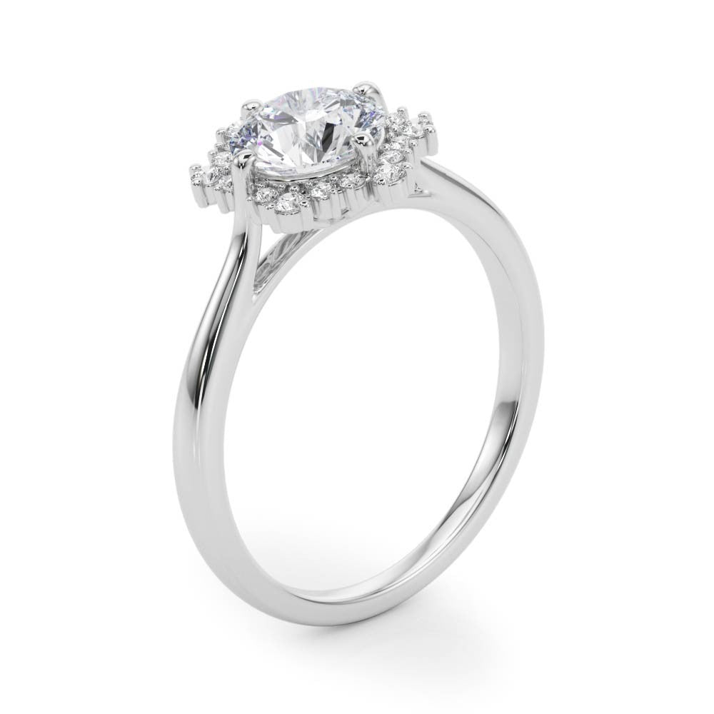 Lab-Grown Diamond Halo Engagement Ring in Platinum