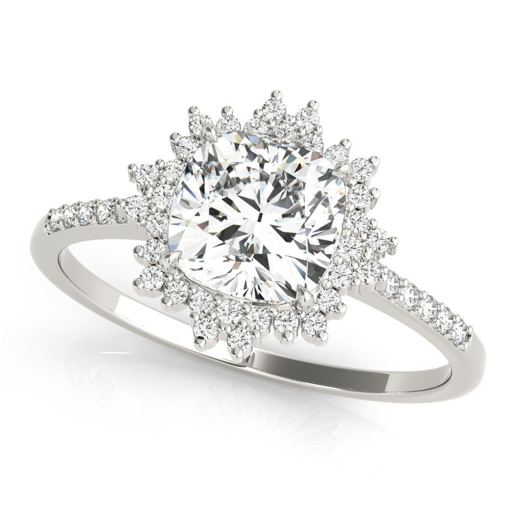 Lab-Grown Diamond Halo Engagement Ring in Platinum UK Hallmarked