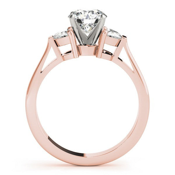 Lab-Grown Round Cut Diamond Trilogy Engagement Ring